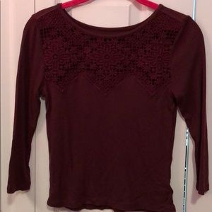 maroon top